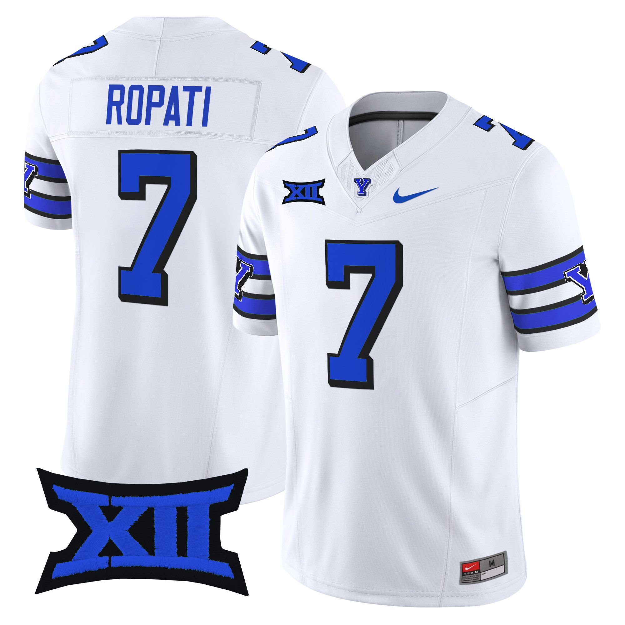 Men BYU Cougars #7 Ropati White Nike 2024 Vapor Limited NCAA Jersey style 1